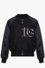Dolce & Gabbana Kids logo-patch hooded leather coat
