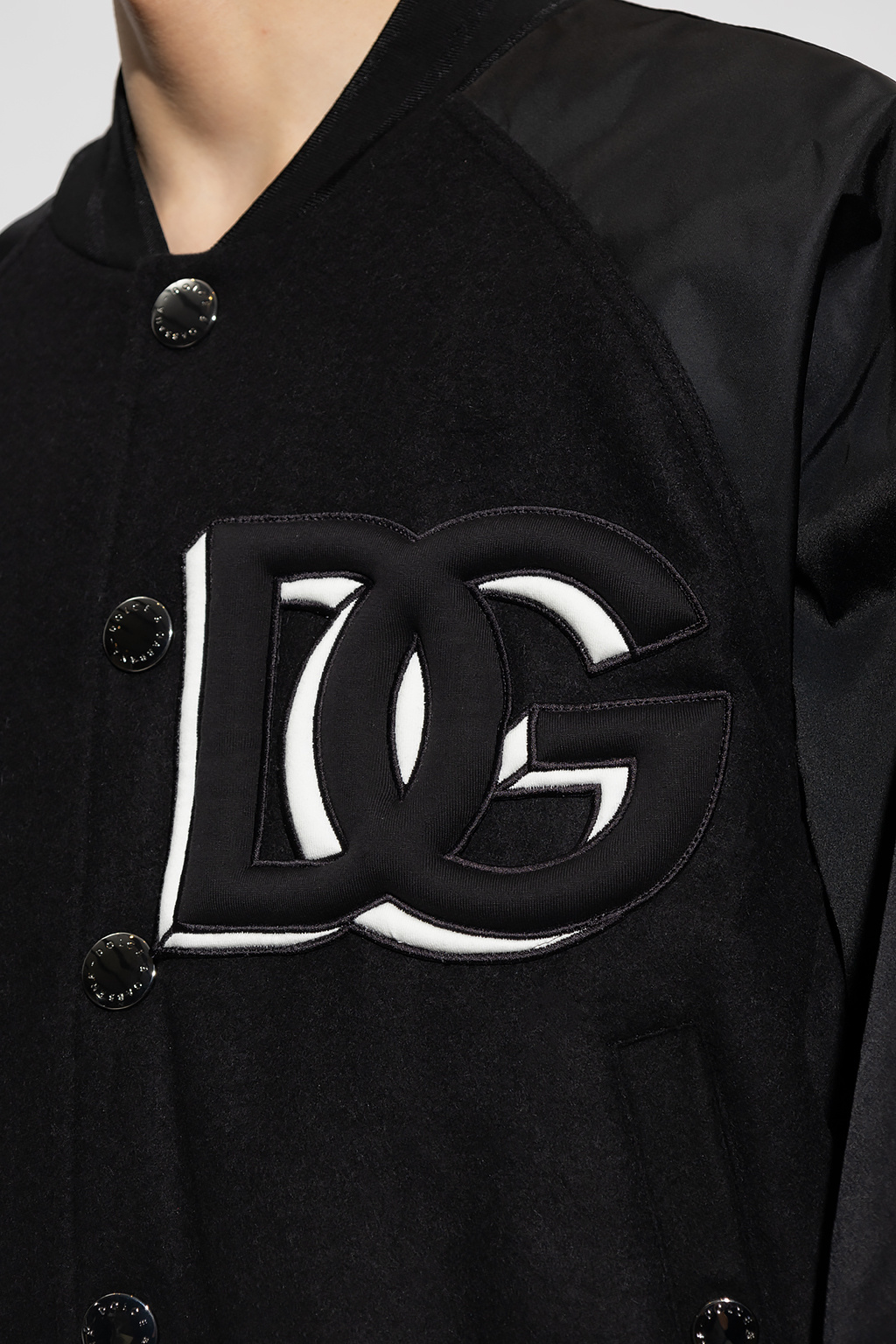 DOLCE & GABBANA logo-plaque long-sleeve shirt Bomber jacket