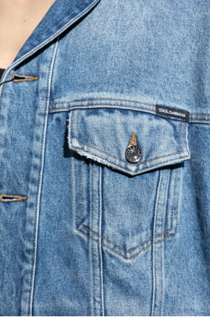 Dolce & Gabbana Kids embroidered hem cotton shorts Denim jacket with pockets