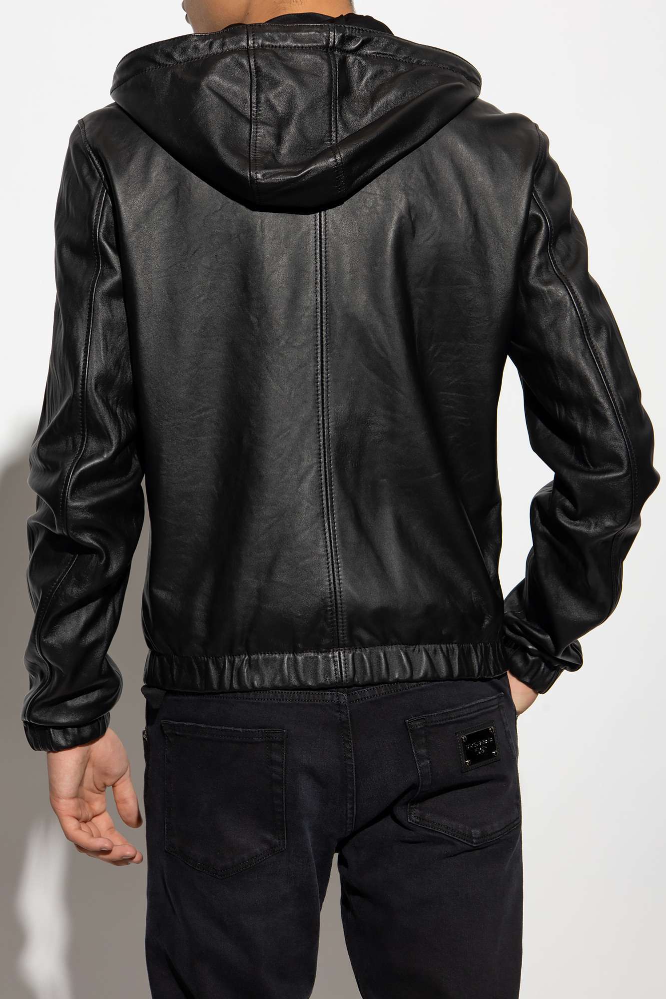 Dolce & Gabbana Hooded leather jacket