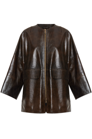 Leather jacket `Gambero`