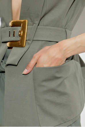 Balmain Asymmetric blazer with belt