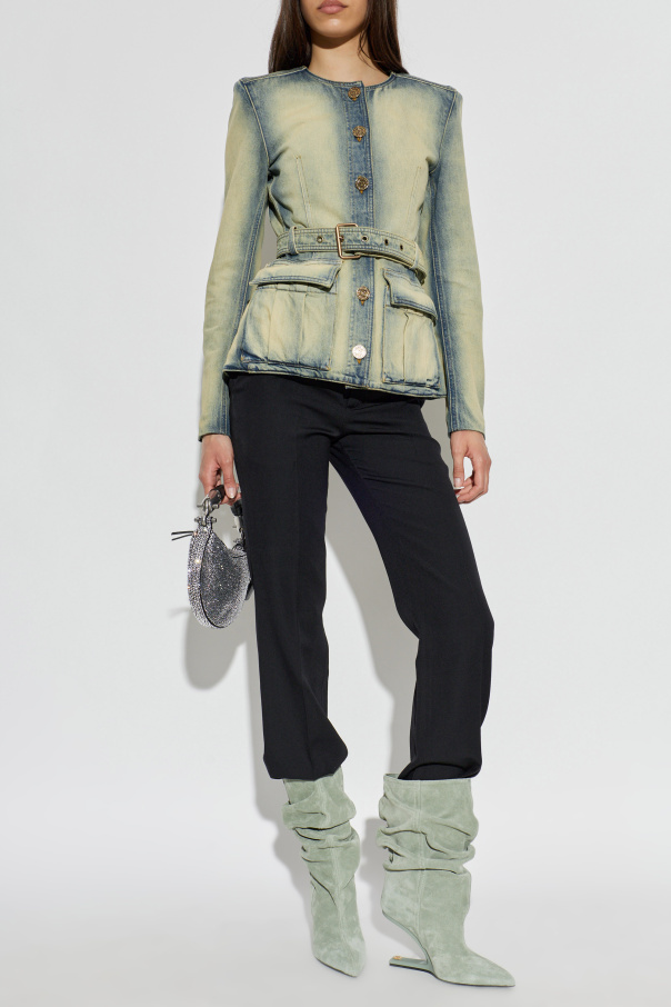 Balmain Denim blazer with belt