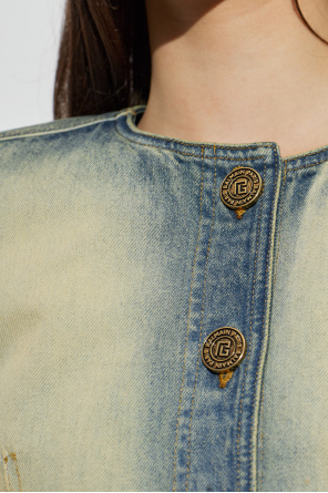 Balmain Denim blazer with belt