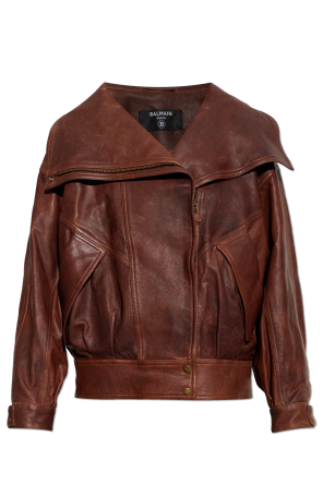 Leather jacket with a 'vintage' effect