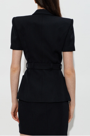 Balmain Wool blazer with decorative belt