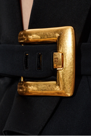 Balmain Wool blazer with decorative belt