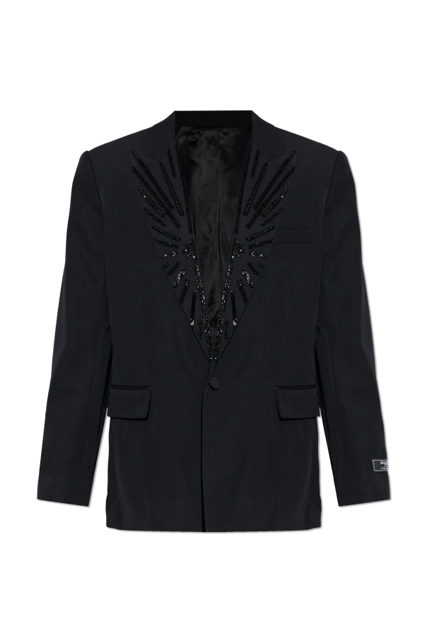 Wool blazer with shimmering appliqués od Balmain