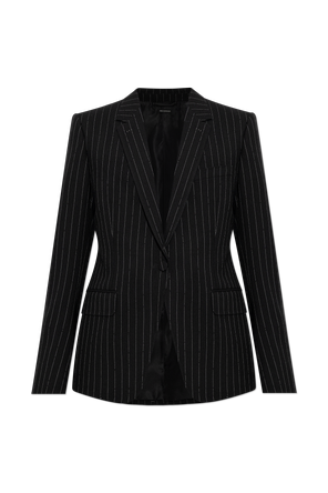 Pinstripe silk blazer