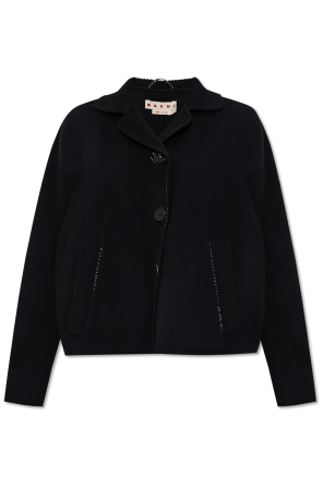 Wool jacket with decorative stitching od Marni