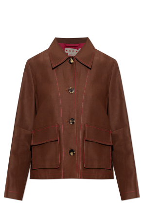 Casaco com pespontos contrastantes