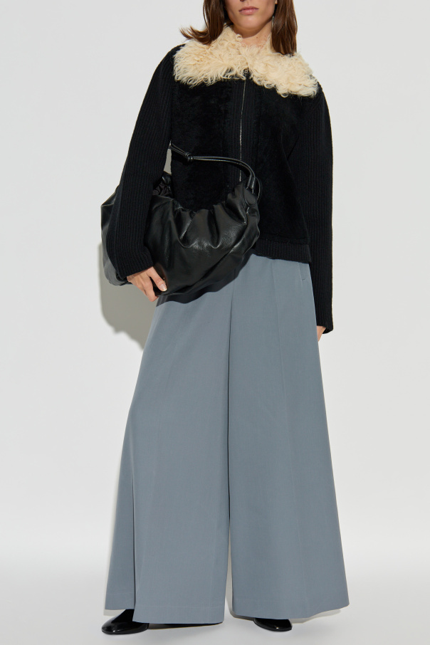 Marni Strickjacke mit Pelzkragen