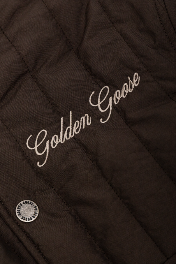 Golden Goose Kids Zateplená bunda s logom