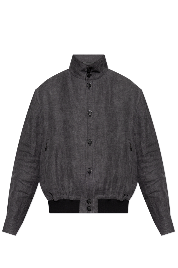 Linen jacket with stand-up collar od Giorgio Armani