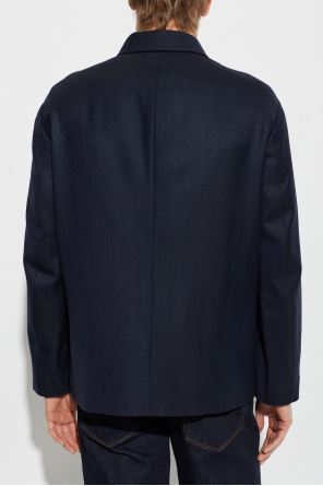 Giorgio Armani Wełniana kurtka ze wzorem w jodełkę