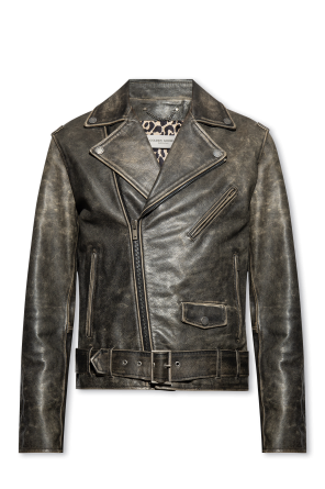 Distressed leather jacket od Golden Goose