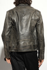 Golden Goose BROWN Distressed leather jacket