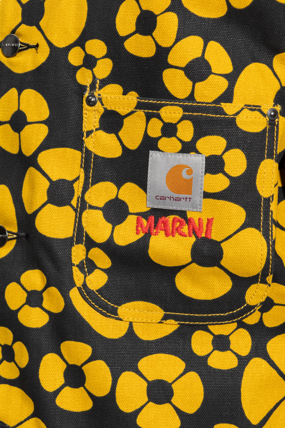 MARNI Contrast Logo Hoodie Blau marni x Carhartt WIP