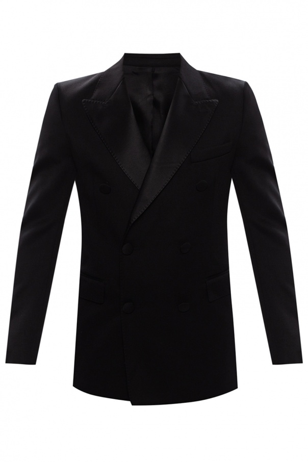chest-pocket collared long-sleeve shirt Notch lapel blazer