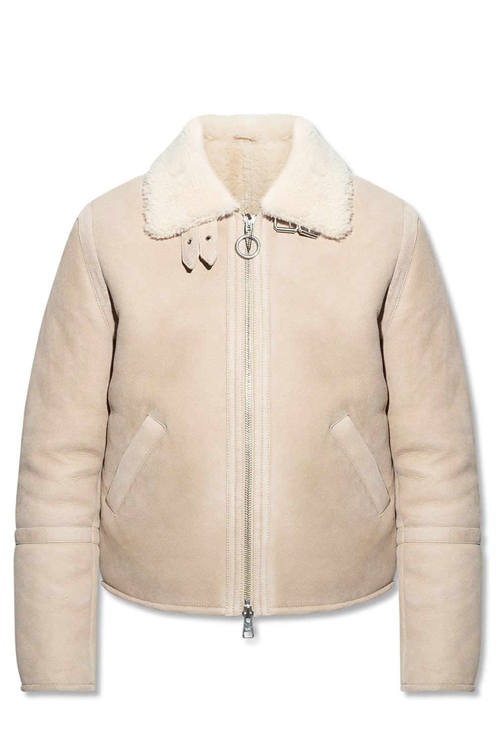 Ami Alexandre Mattiussi Shearling knit jacket with collar