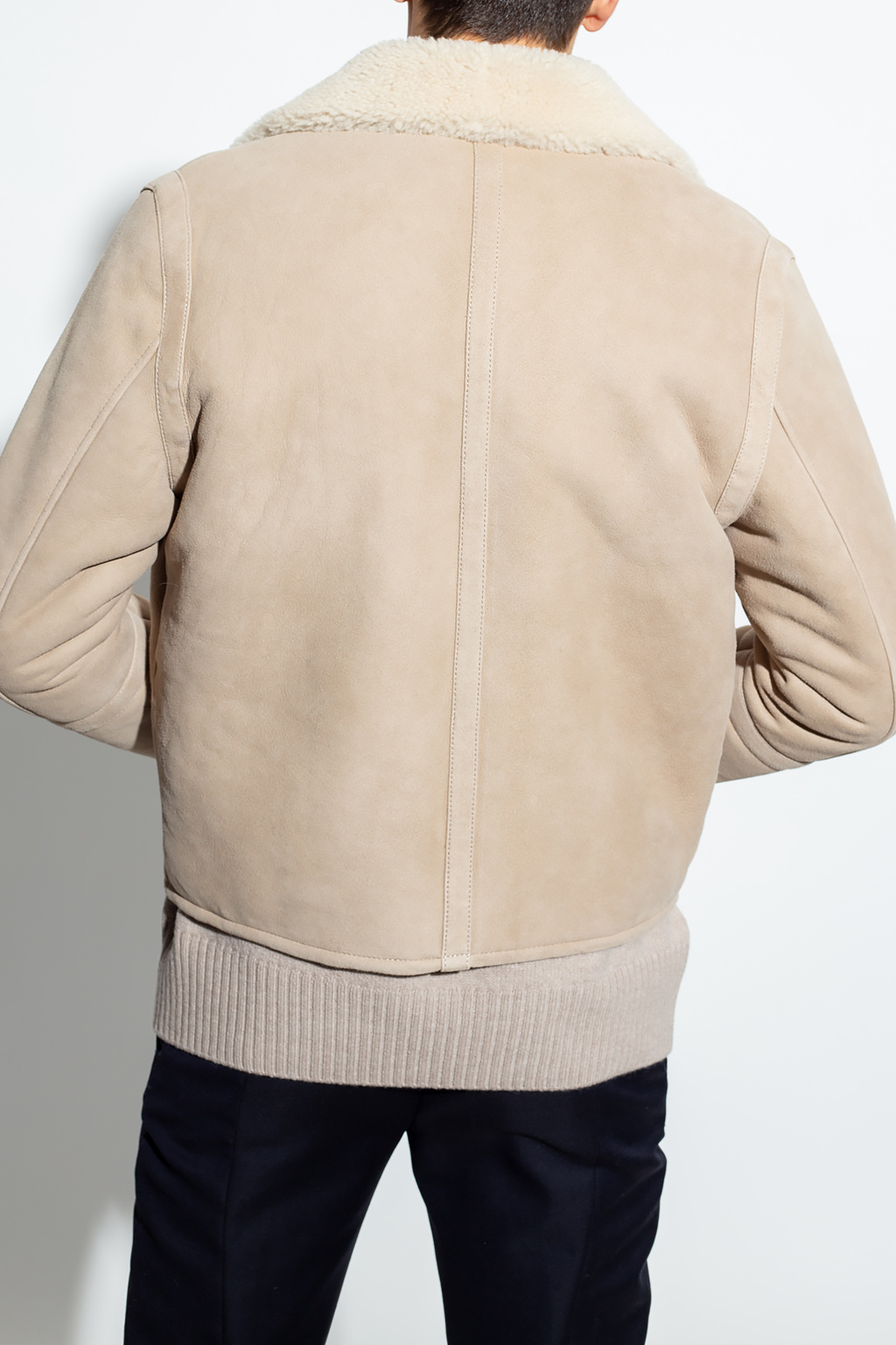 Ami Alexandre Mattiussi Shearling knit jacket with collar