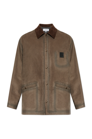 Jacket with a suede collar