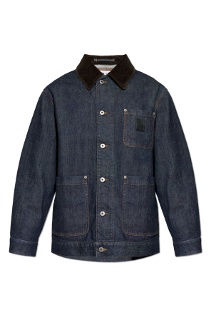 Denim jacket with logo patch