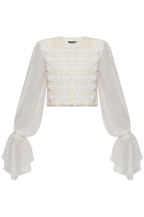Tweed blazer with silk sleeves od Balmain