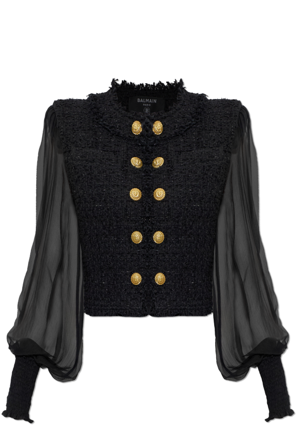 Cardigan made of combined fabrics od Balmain