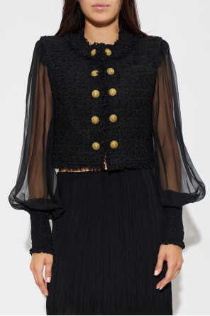 Balmain Kardigan z łączonych materiałów