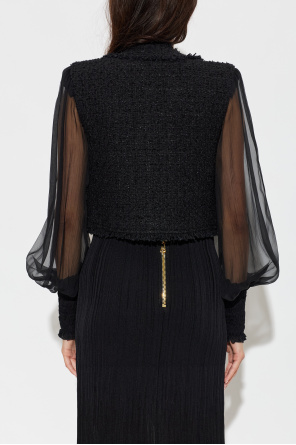 Balmain Kardigan z łączonych materiałów