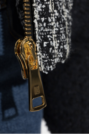 Balmain Ocieplana kurtka tweedowa