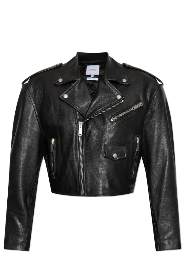 HALFBOY Cropped leather jacket
