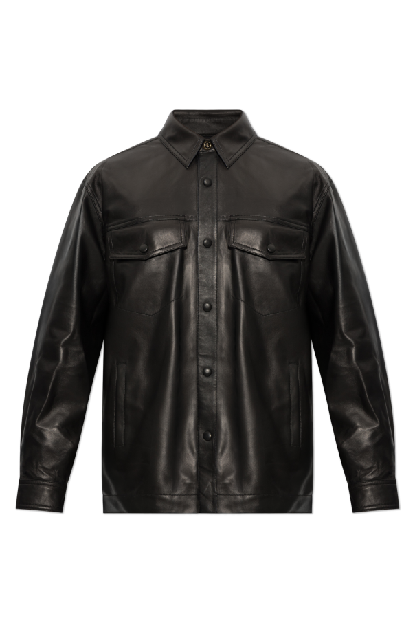 Leather jacket with pockets od Balmain