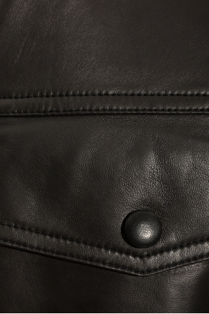Balmain Skórzana kurtka z kieszeniami