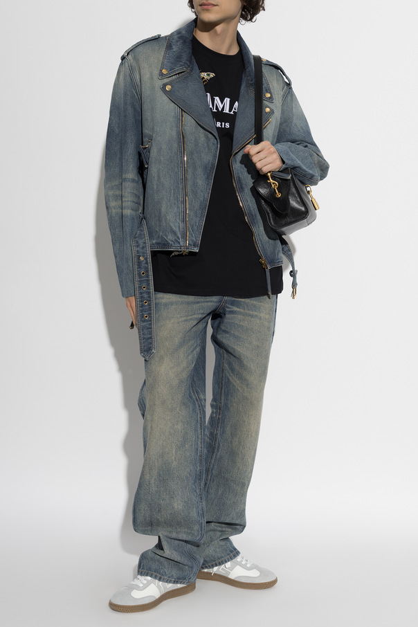 Balmain Denim jacket with belt