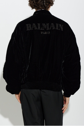 Balmain Geacă tip bomber catifelată cu aplicații