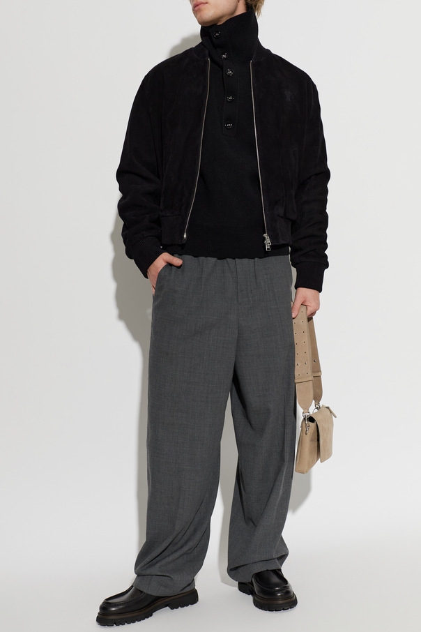 Ami Alexandre Mattiussi Suede 'bomber' jacket