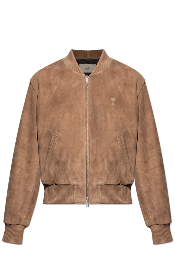 Suede jacket with embossed logo od Ami Alexandre Mattiussi