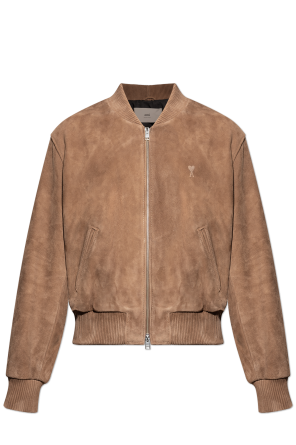 Wildlederjacke mit erhabenem Logo