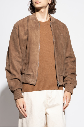 Ami Alexandre Mattiussi Wildlederjacke mit erhabenem Logo