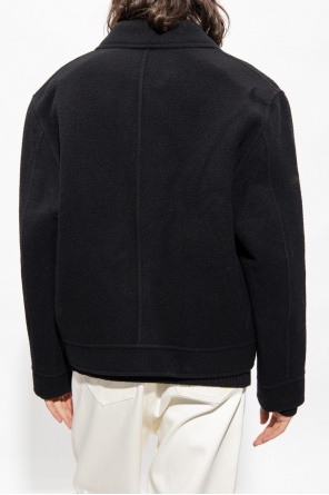 Ami Alexandre Mattiussi Wool rhinestone-logo jacket