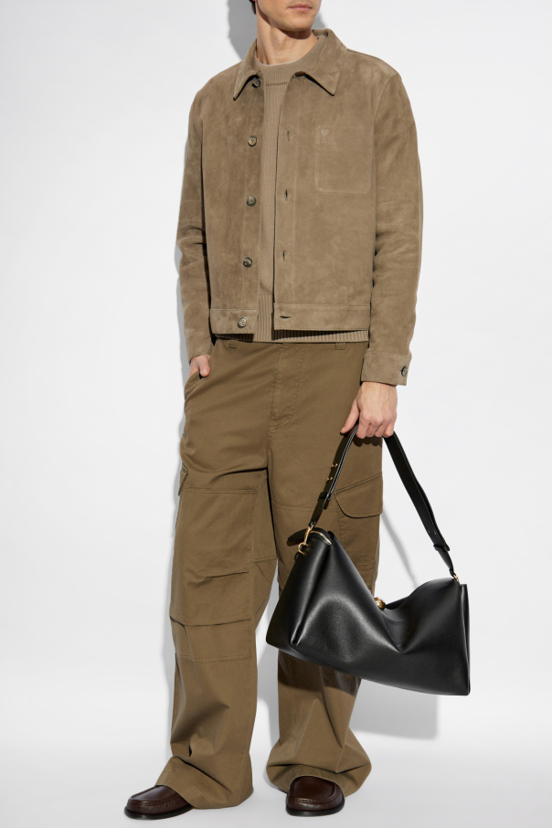 Ami Alexandre Mattiussi Suede jacket with embossed logo