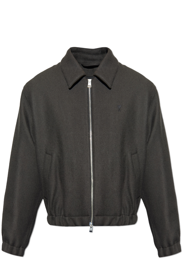 Wool jacket with embroidered logo od Ami Alexandre Mattiussi