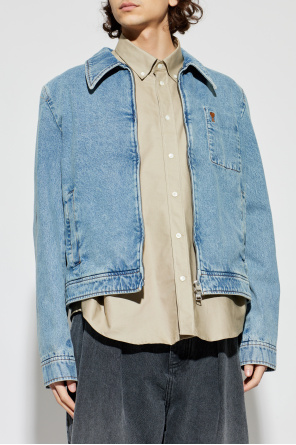 Ami Alexandre Mattiussi Jeansowa kurtka z naszywką