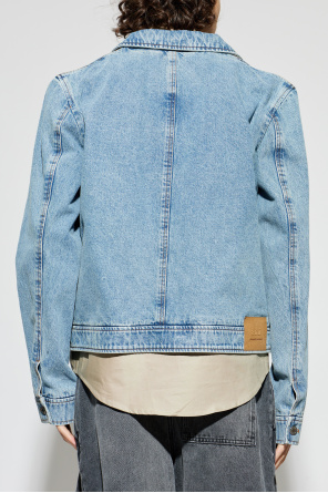 Ami Alexandre Mattiussi Jeansowa kurtka z naszywką