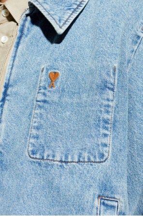 Ami Alexandre Mattiussi Jeansowa kurtka z naszywką