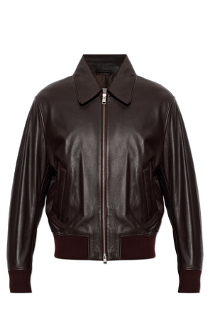 Chaqueta de cuero con cuello