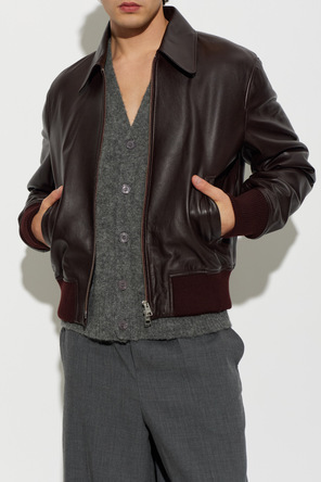Ami Alexandre Mattiussi Leather jacket with collar