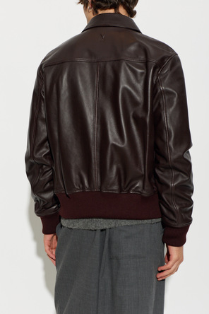 Ami Alexandre Mattiussi Leather jacket with collar